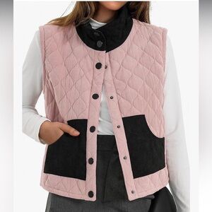 Amazon Loemes quilted cropped vest sz M